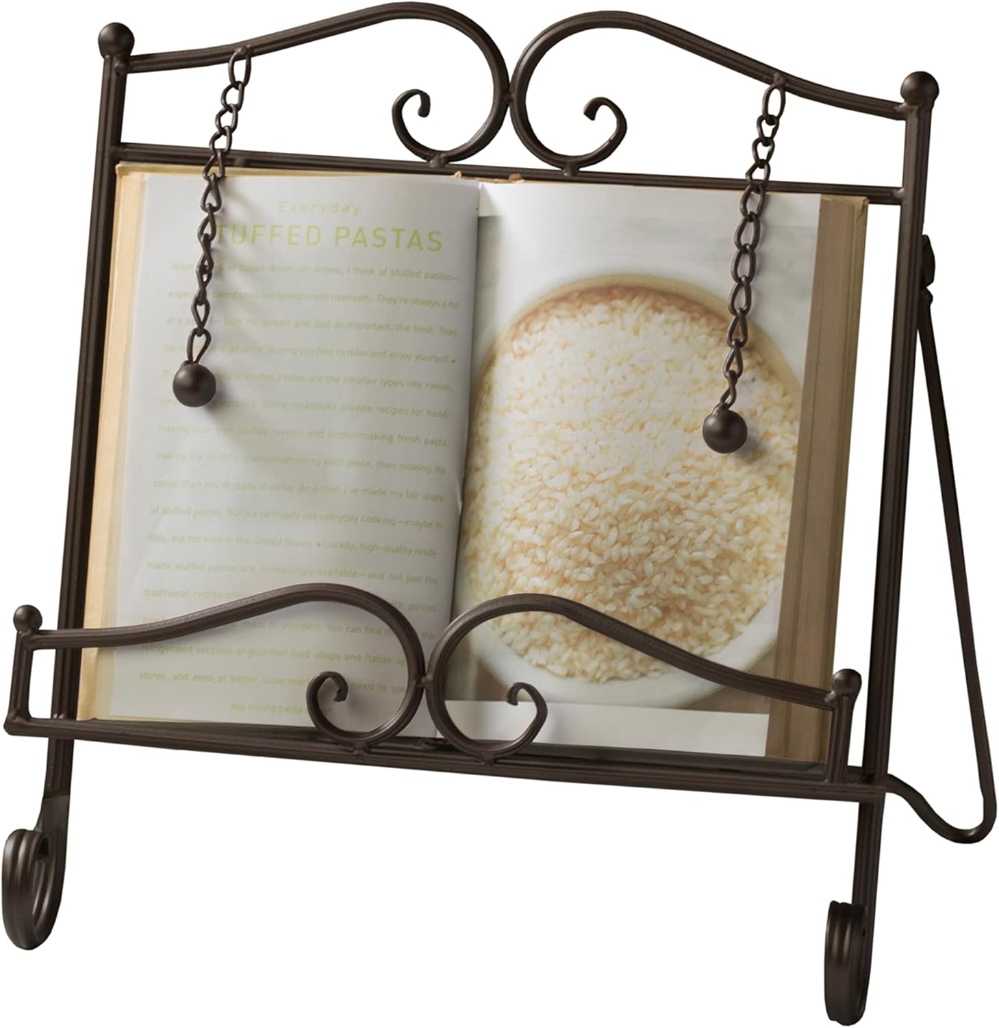 Tripar Swirl Design Metal cookbook stand recipe holder