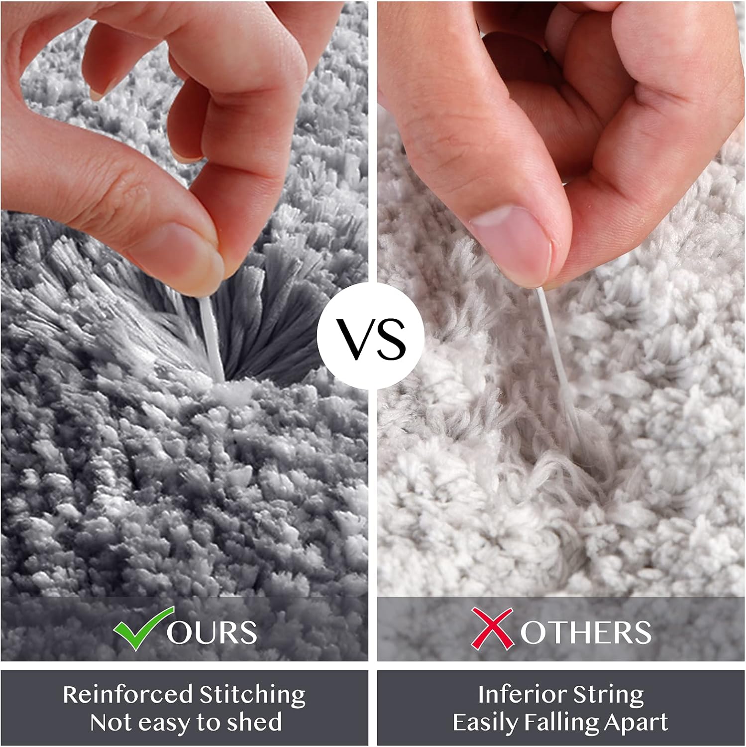 KMAT Luxury Soft Shaggy Bath Mat 16x24 Non Slip