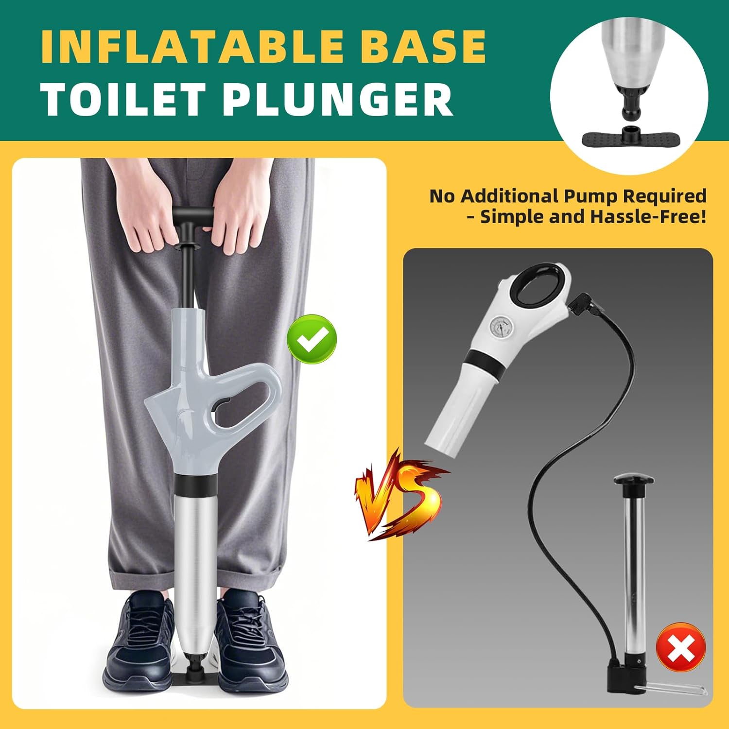 Sturdy High-Pressure Toilet Plunger