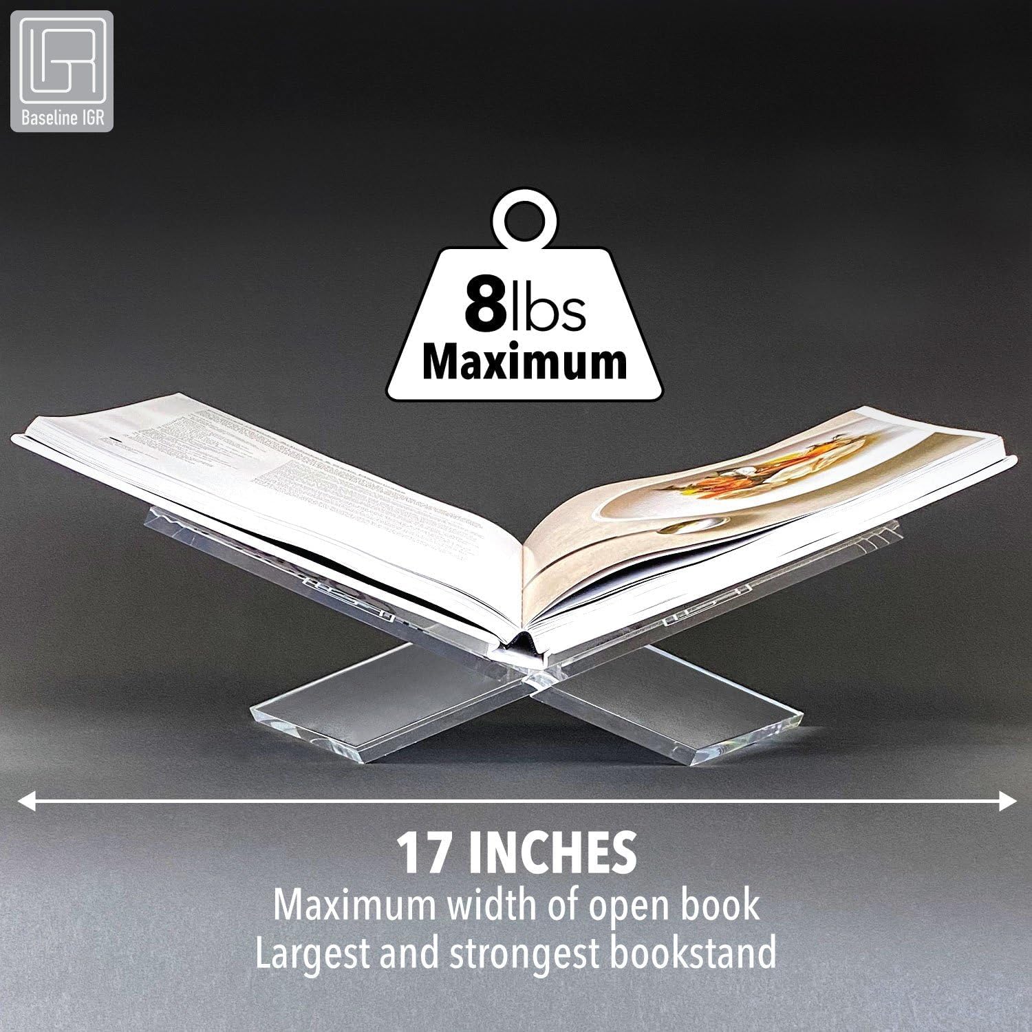 Baseline IGR Medium Clear Acrylic Book Stand