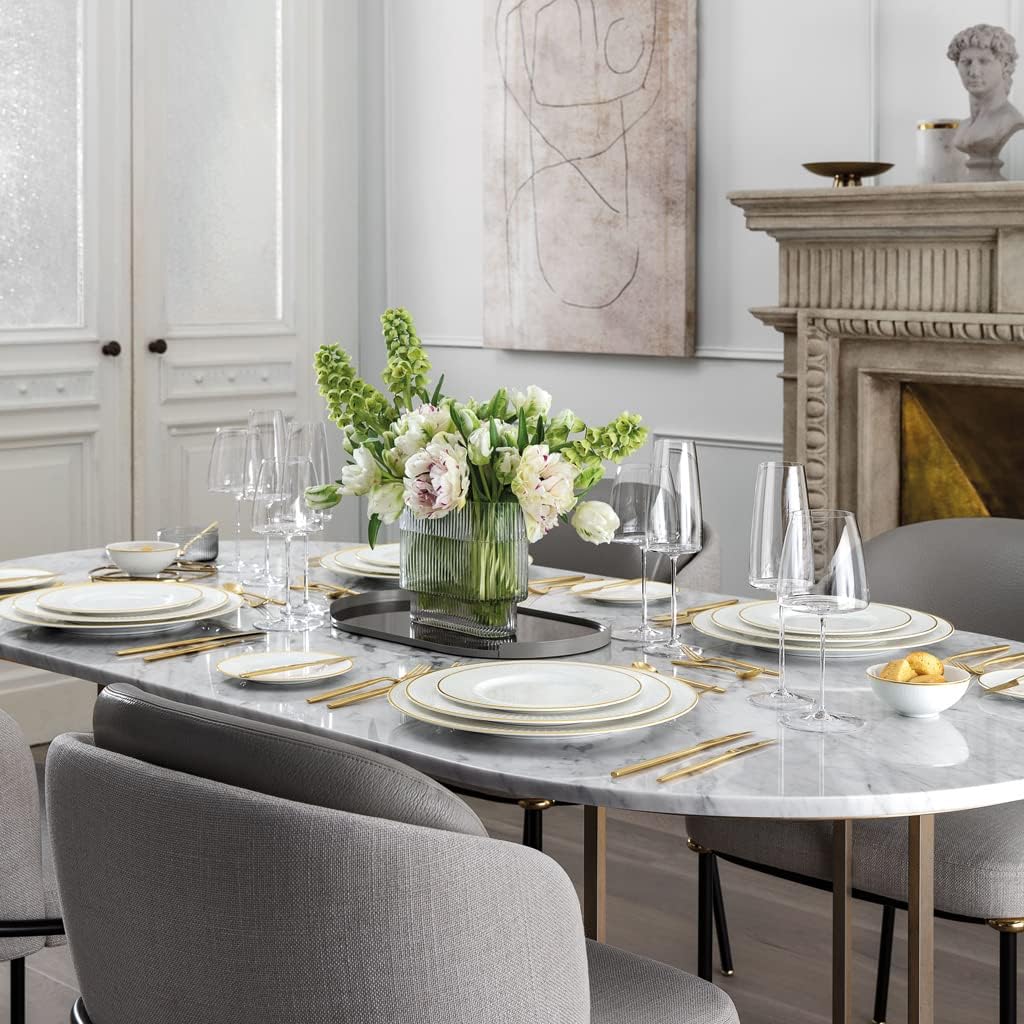 Stylish WhiteGold Dinner Plate