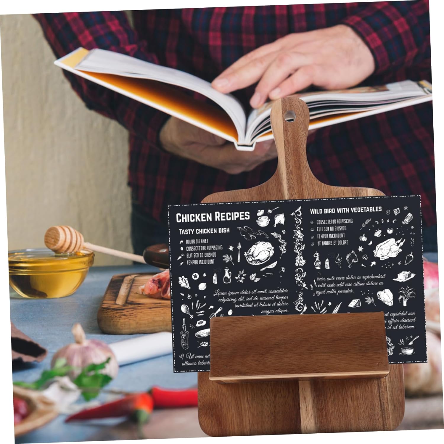 Sturdy Kitchen Countertop Menu Stand