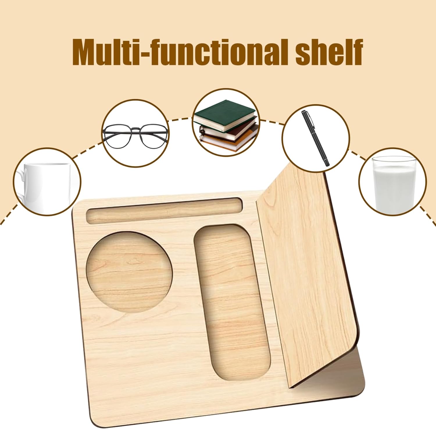 Triangle Book Holder with Cup Pen Holder - Unique Book Storage Solution