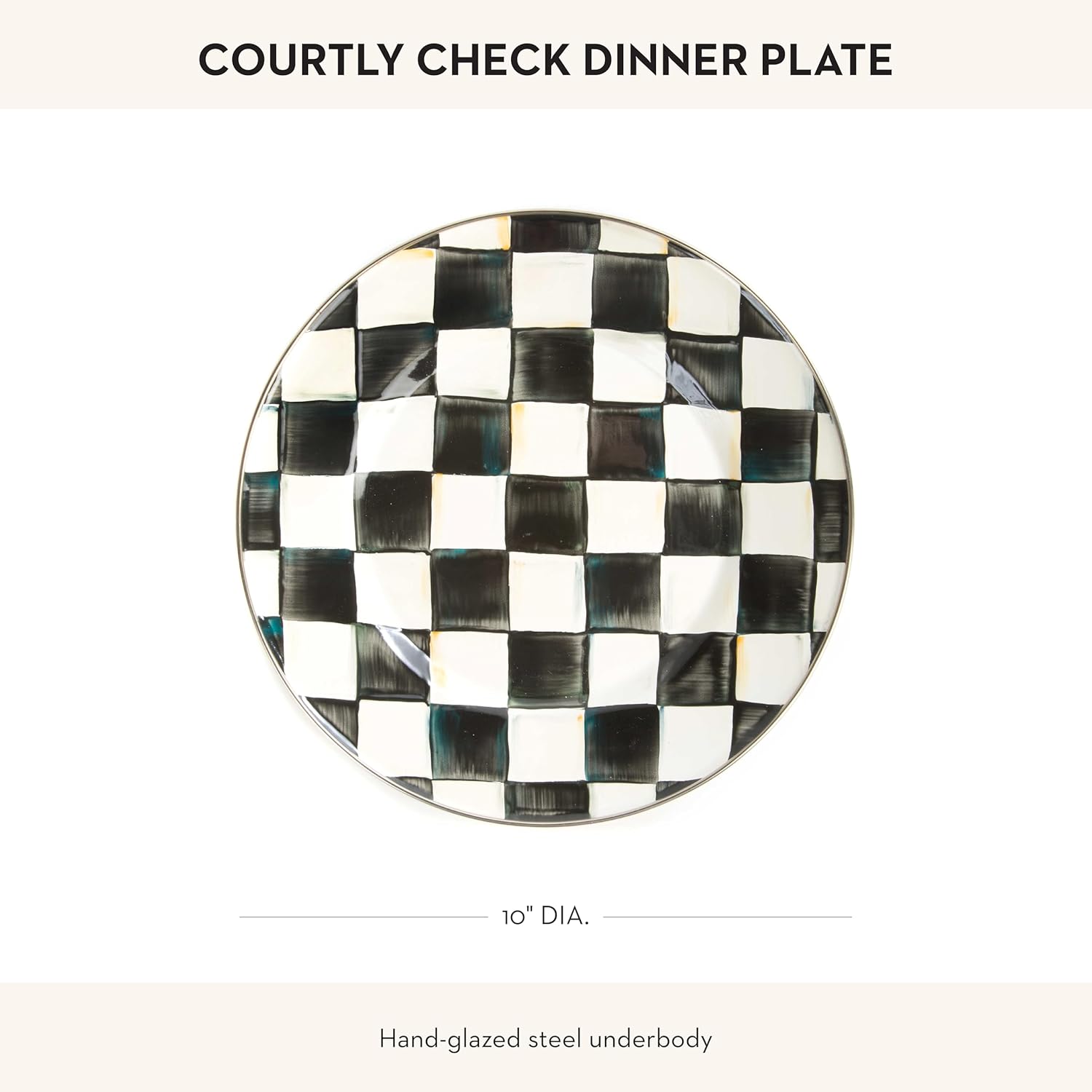 Elegant Enamel Dinner Plate Set of 1