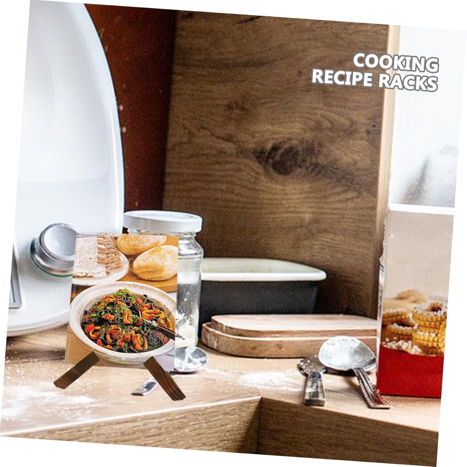 BRIGHTFUFU Multi-Function Recipe Holder Kitchen Book Stand Sturdy Anti-Fall