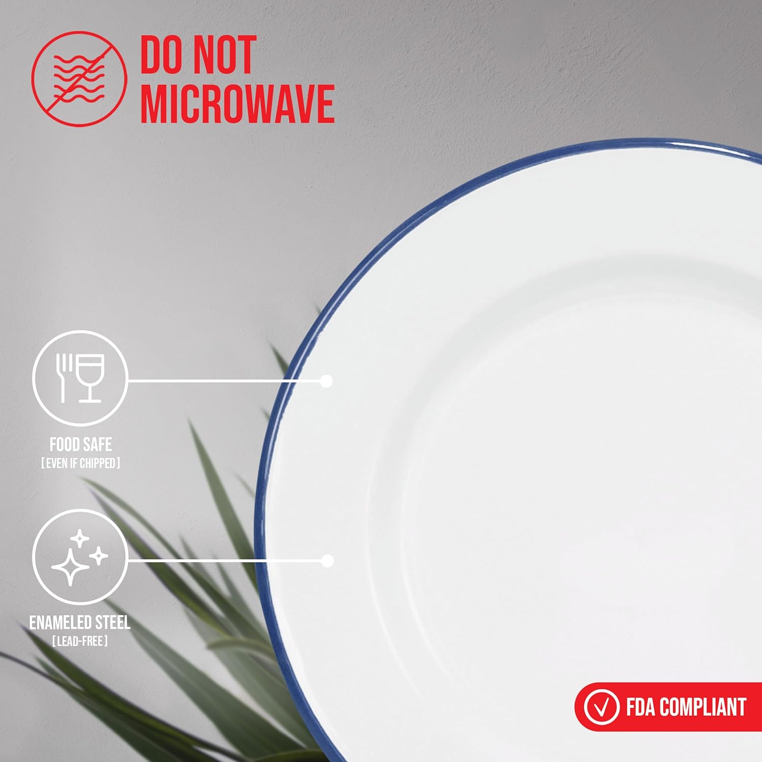 Classic Enamelware Dinner Plates Set