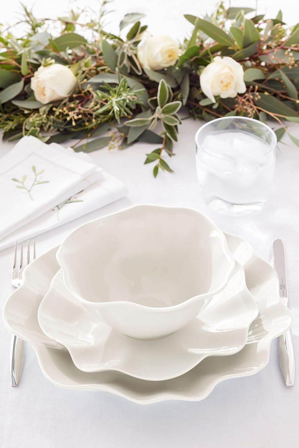 Portmeirion Sophie Conran Floral Serenity 4-Piece Set 11 Inch Stoneware