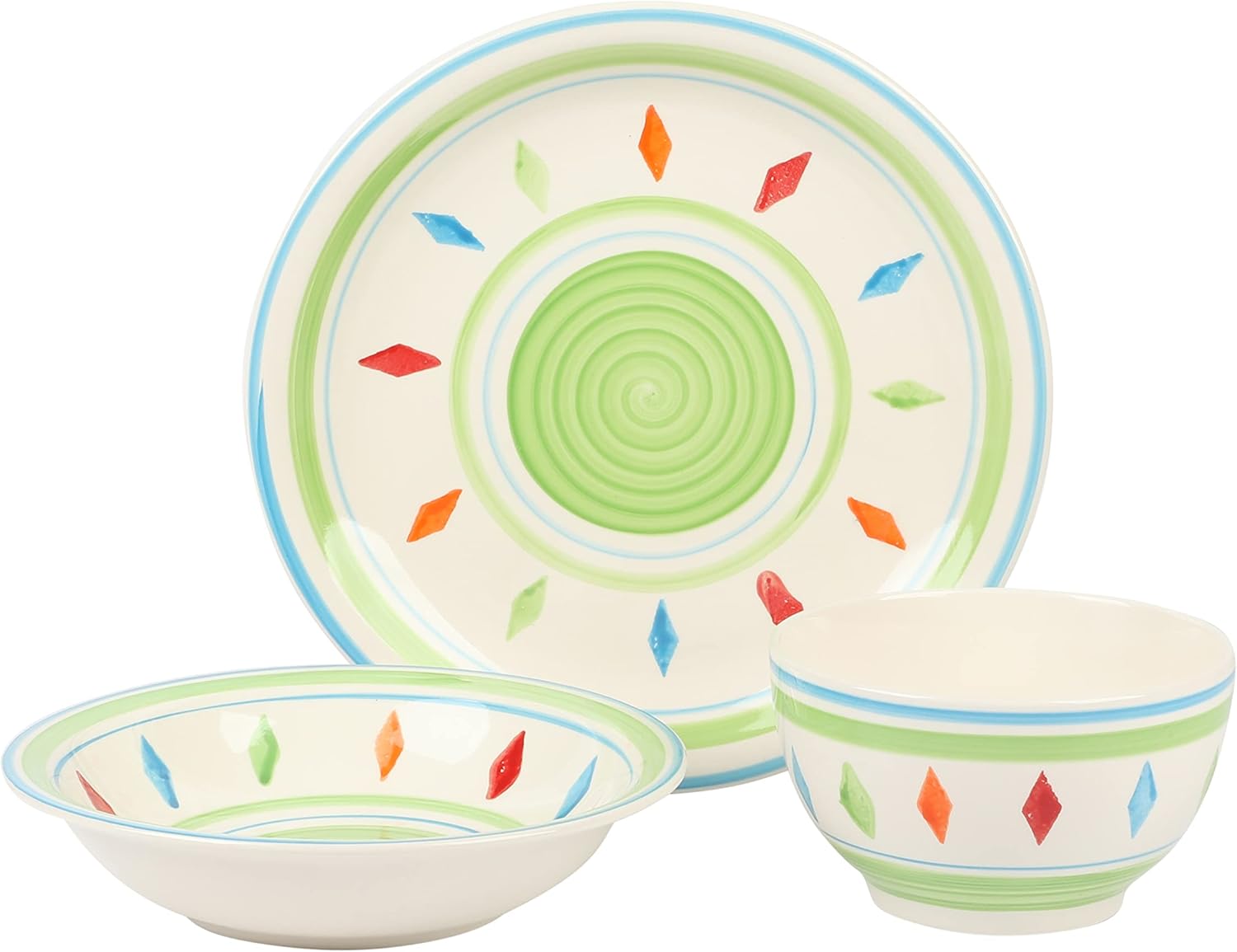 Heidy Hand Painted Dinnerware Set - Green