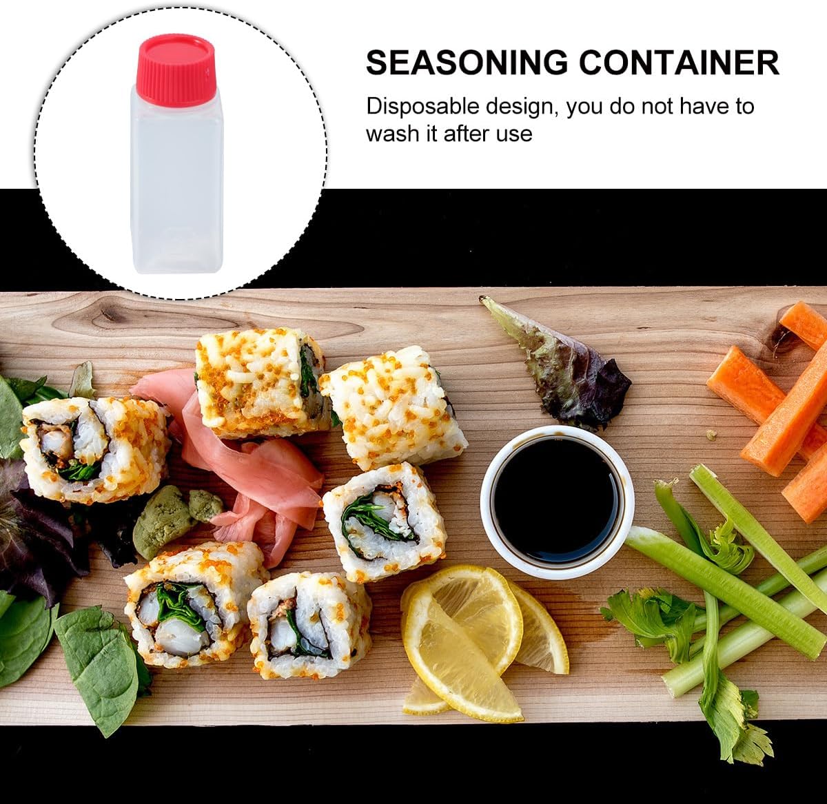 Mini Seasoning Bottles Set - 100pcs 65ml BentoCondimentSqueezeBottles