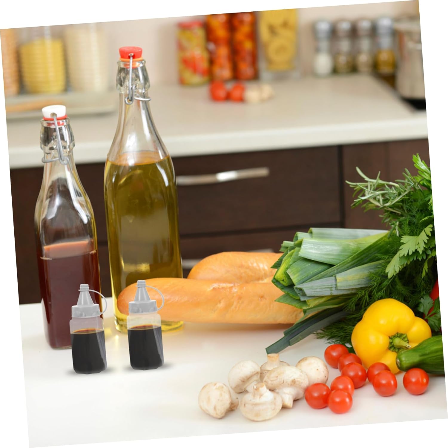 4pcs Mini Refillable Condiment Squeeze Bottles for Ketchup Honey Mustard Olive Oil