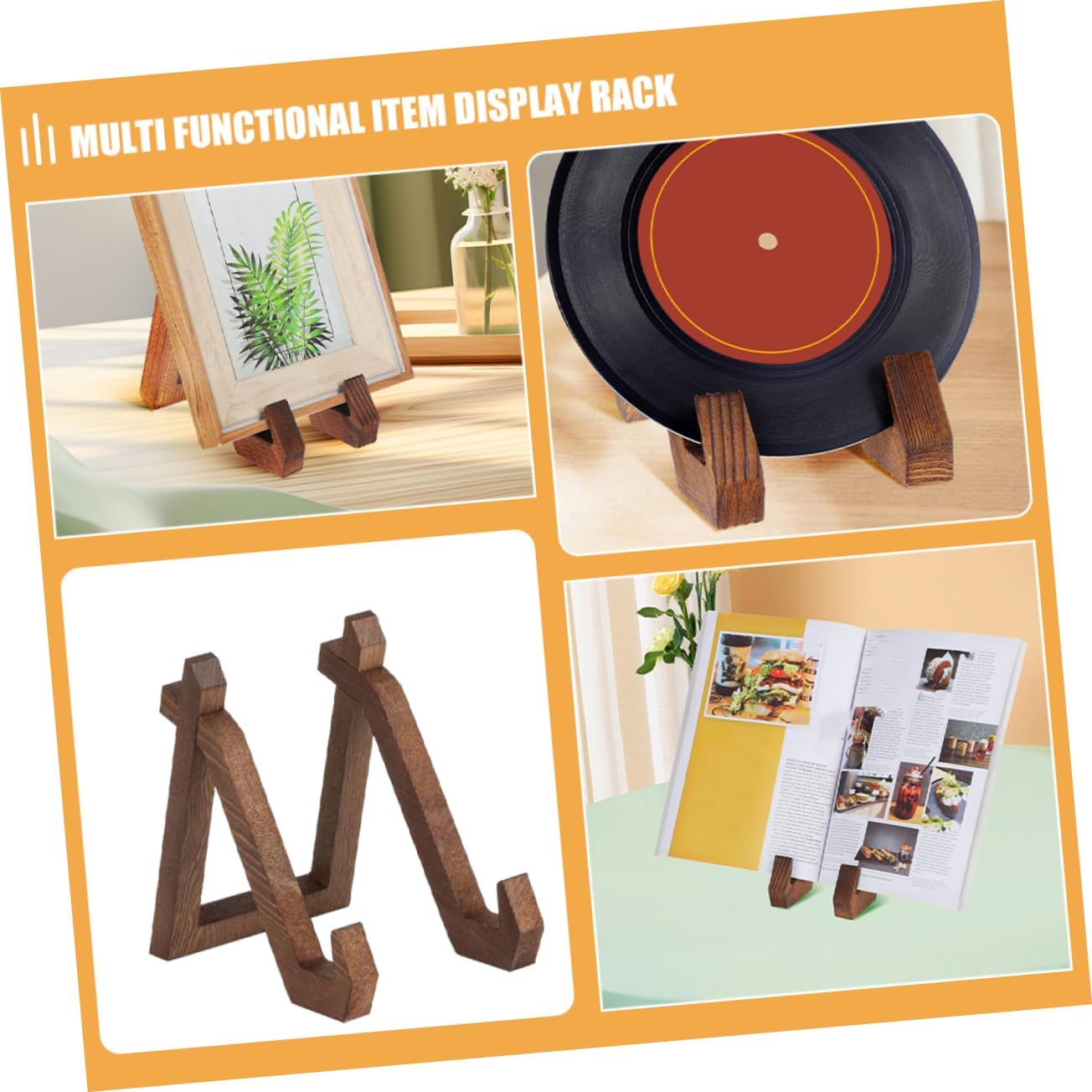 Zerodeko Wooden Menu Recipe Holder Stand