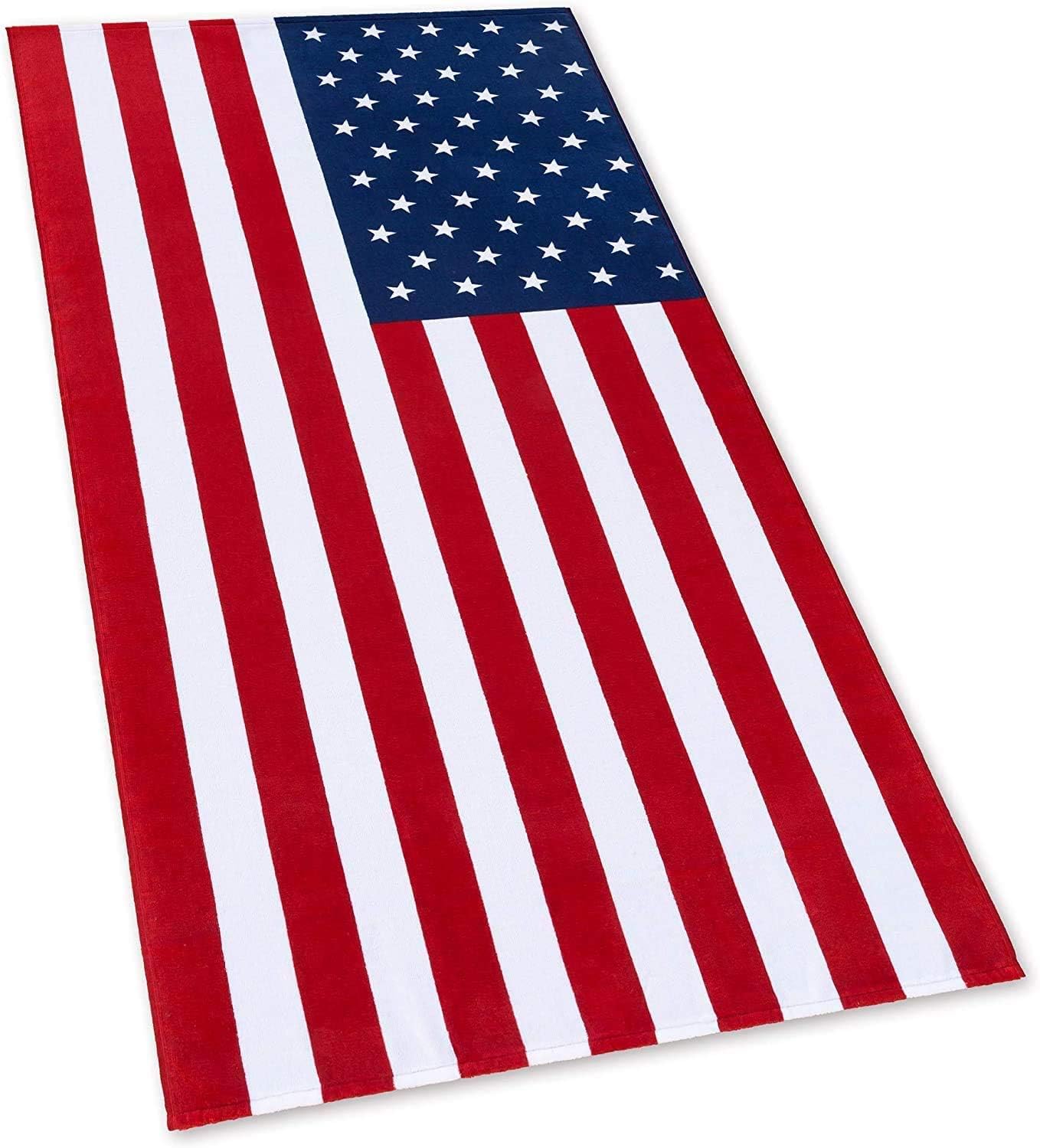 Rockin Towel Patriotic American Flag Beach Towels Set 2 Pack