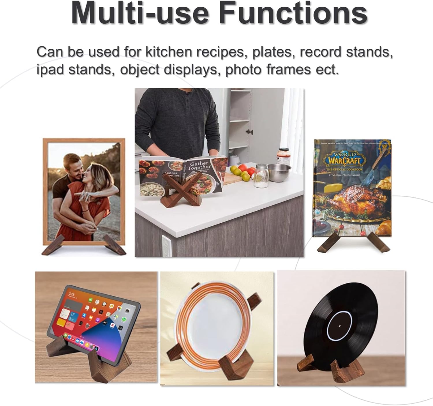 Versatile Cross Design Kitchen Cookbook Stand