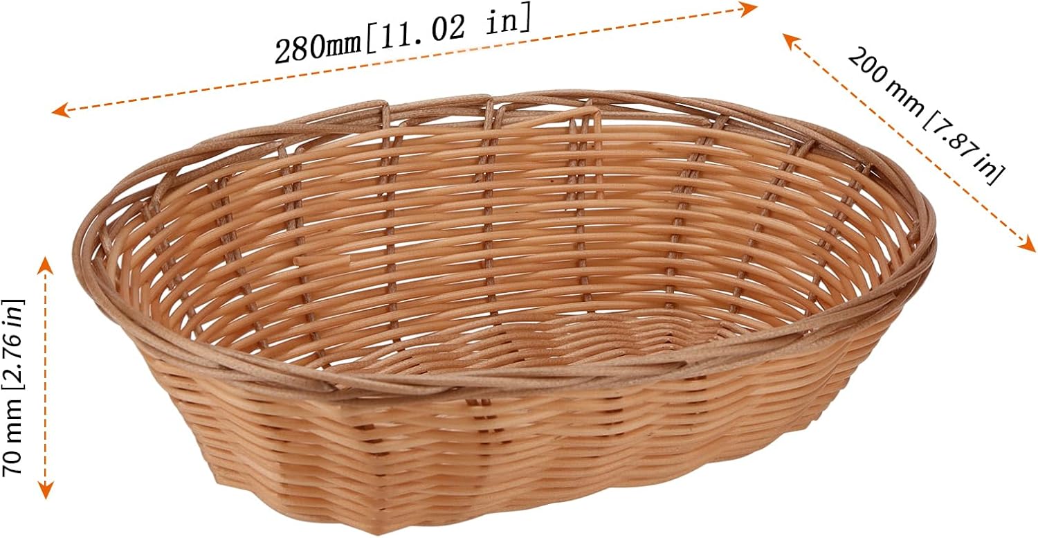 15-Piece Set - Elegant Wicker Bread Baskets for Kitchen Home Storage