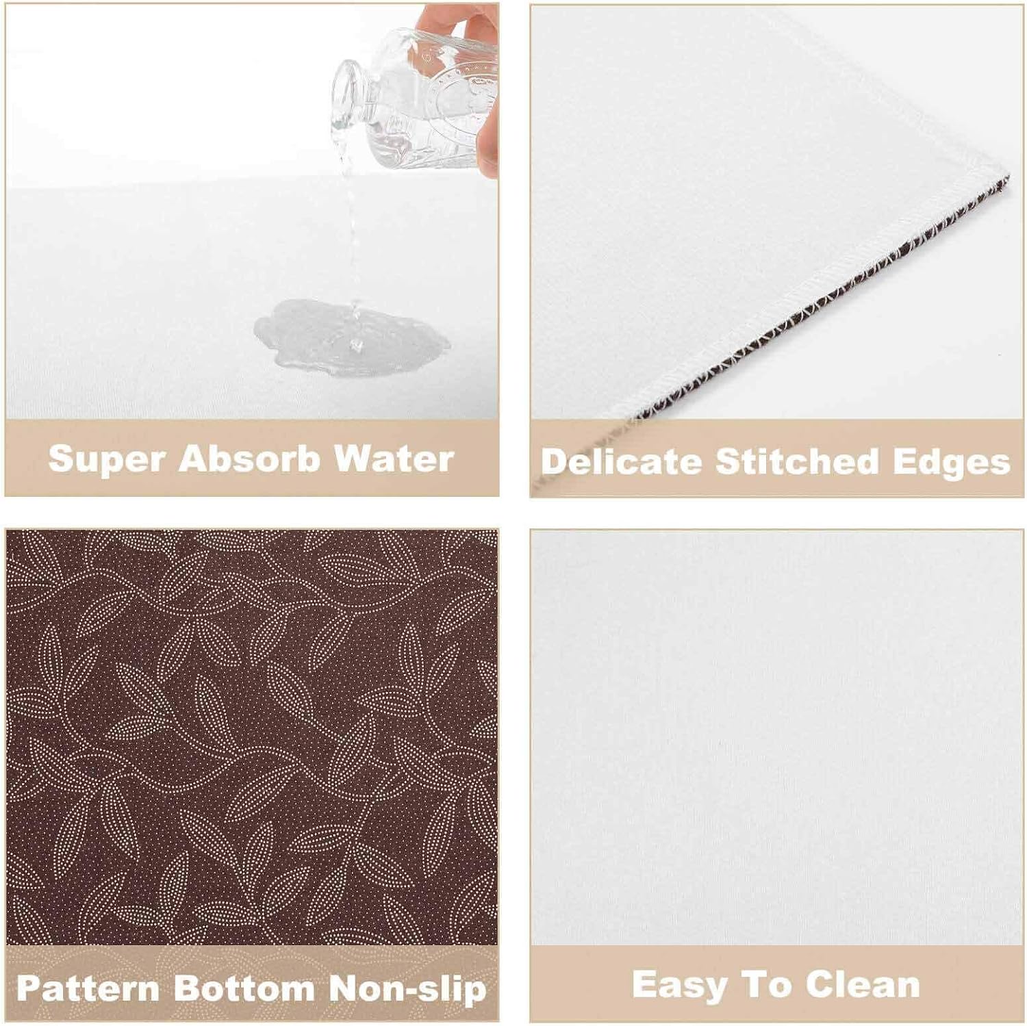 Durable Gold White Bath Mat 236x157 Incher