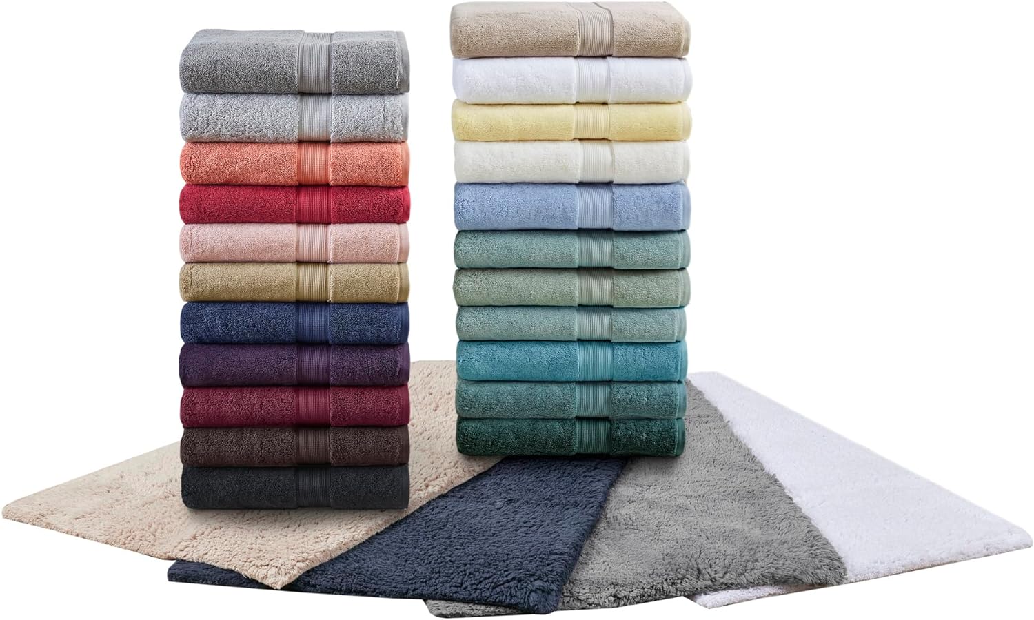 Madison Park 800 GSM Luxury Cotton Bath Towel Set 8 Piece White