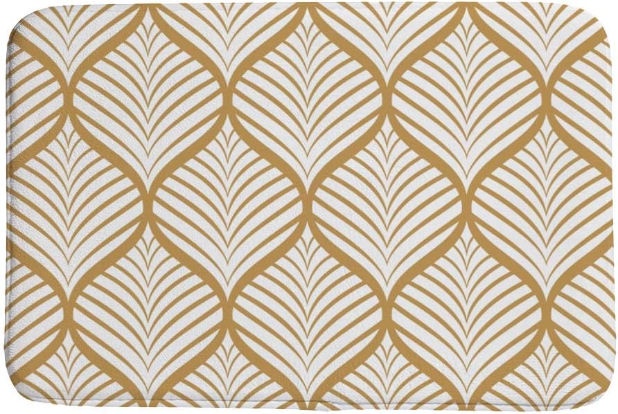 ZHIHUI ZHBUILD Geometric Leaves Bathroom Rug Mat