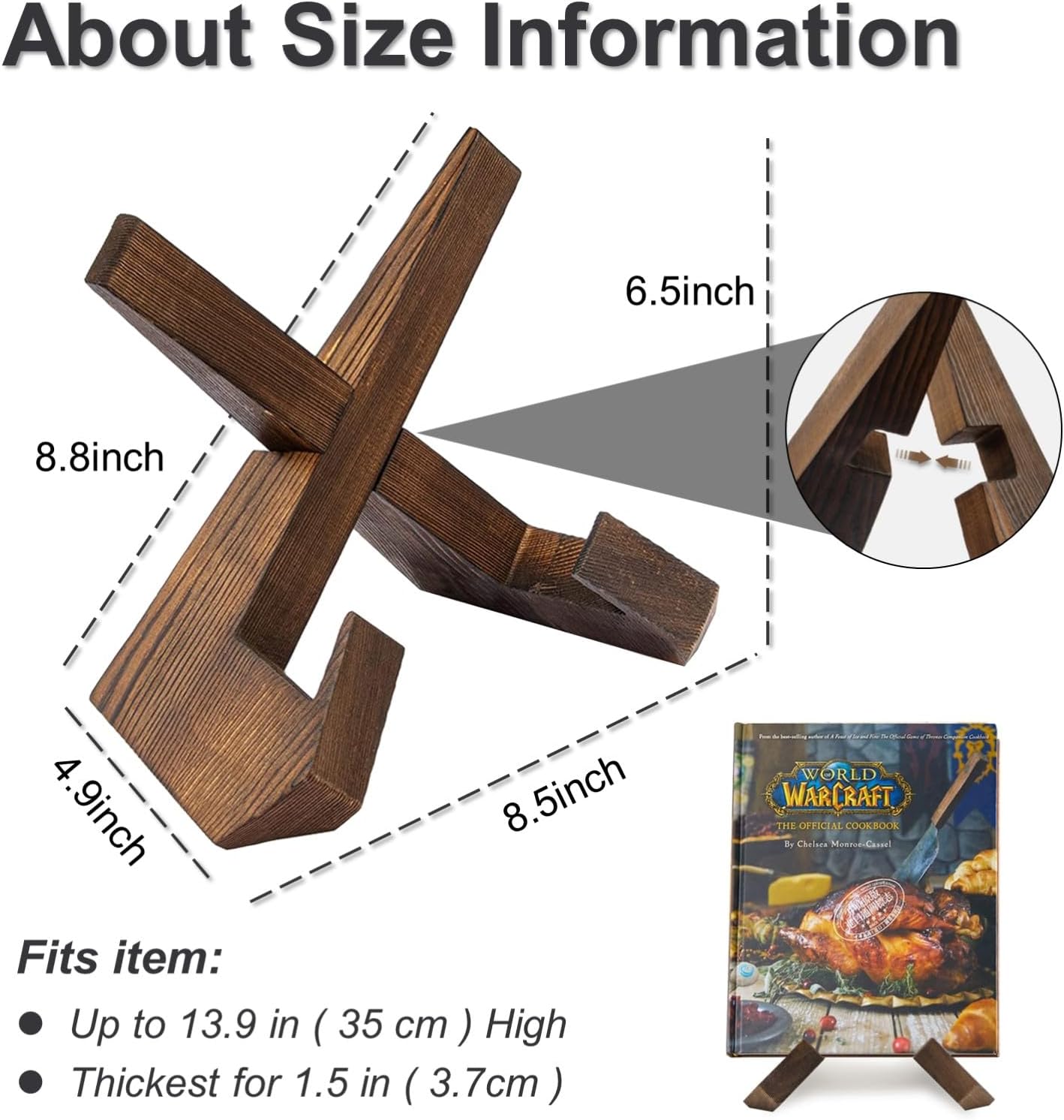 Versatile Cross Design Kitchen Cookbook Stand