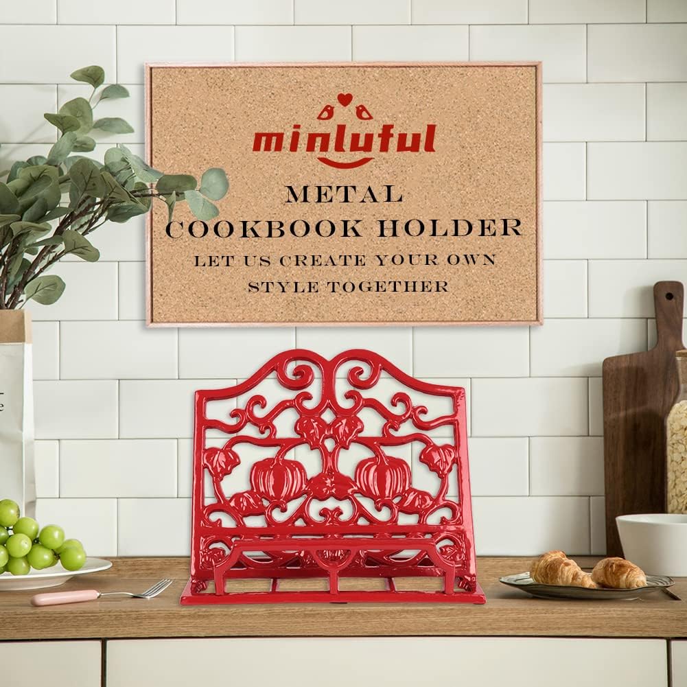 Vintage Cast Iron Recipe Stand Pumpkin Design