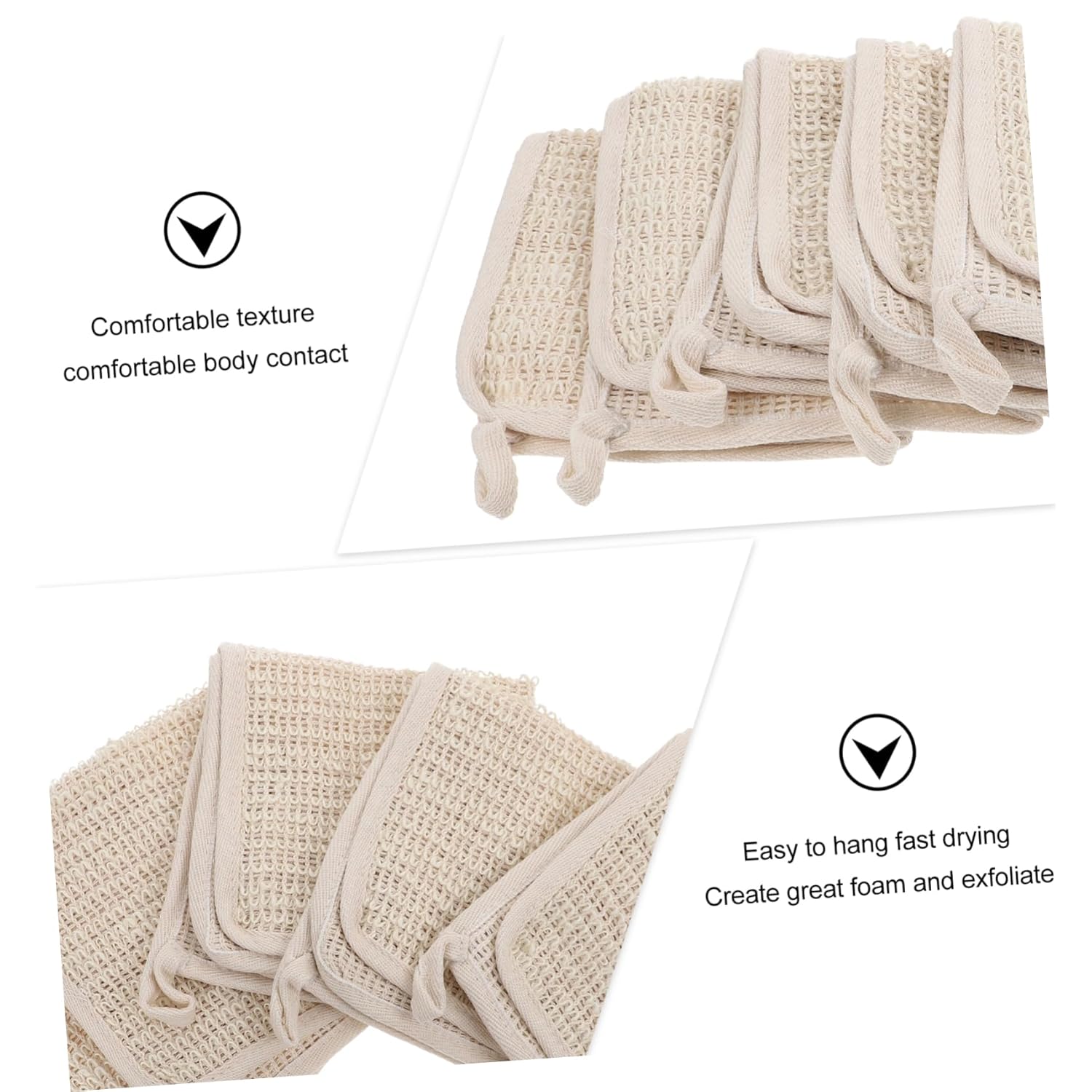 Reusable Exfoliating Linen Square Bath Towel Set