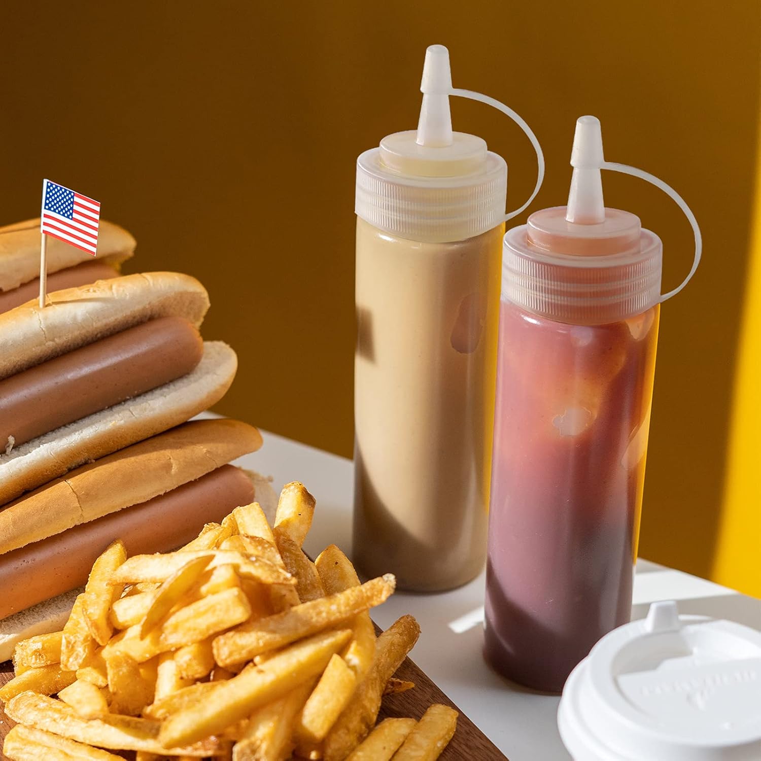 8 oz Squeeze Bottle Set for Condiments More