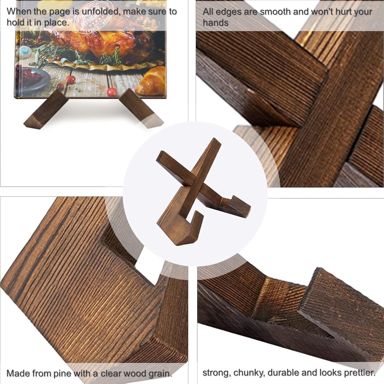 Versatile Cross Design Kitchen Cookbook Stand