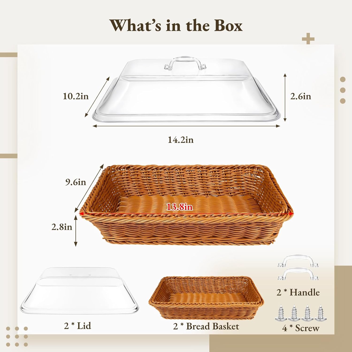 Imitation Rattan Baskets for Living Room Kitchen Dinning table