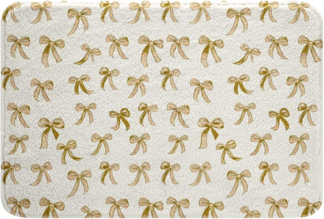Erosebridal Yellow Bowknot Bath Rug 20x32
