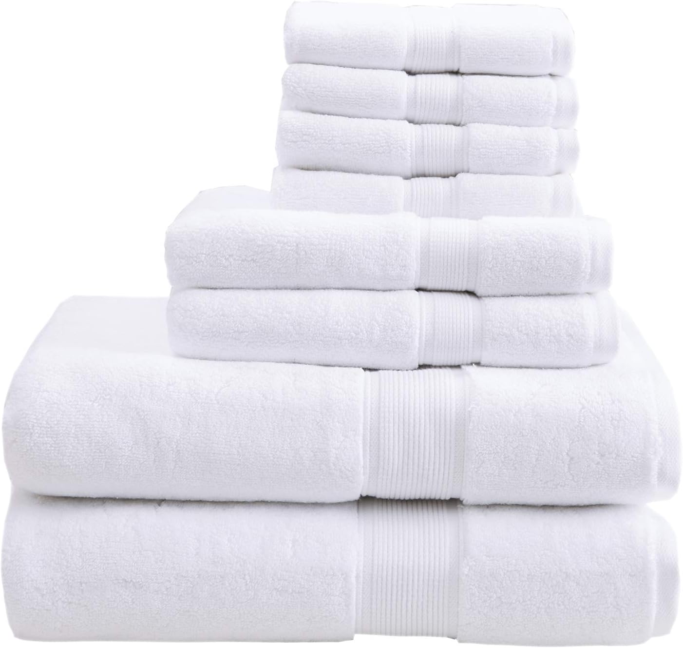 Madison Park 800 GSM Luxury Cotton Bath Towel Set 8 Piece White