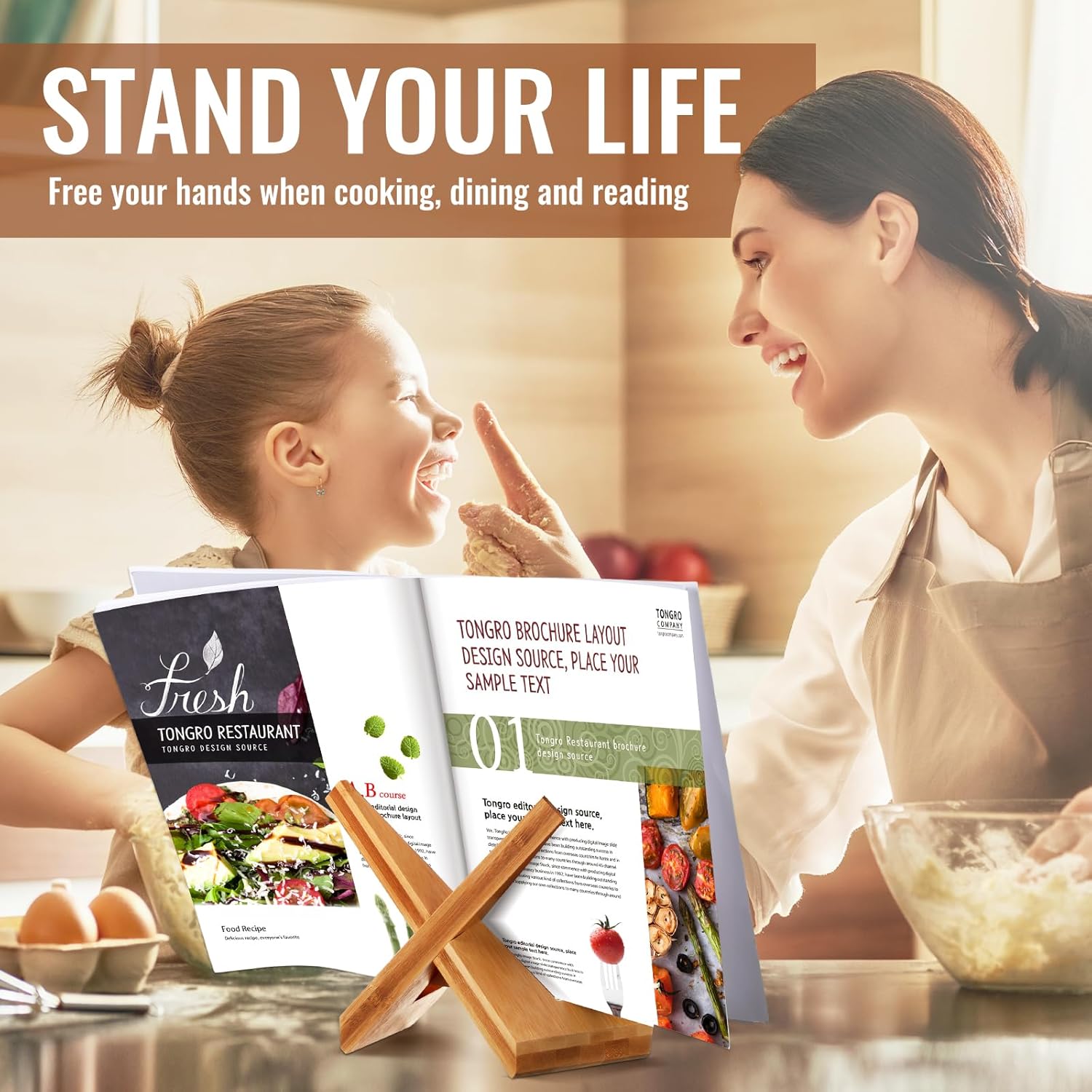 Bamboo Cooking Stand for the Kitchen Rustic and Functional Design