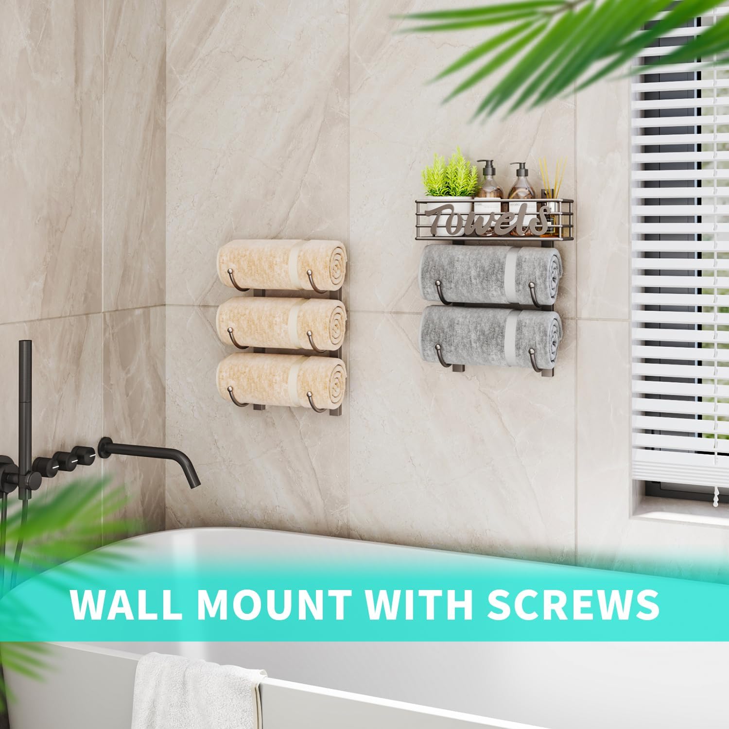Sturdy 6-Tier Over-Door Towel Rack for Small Spaces