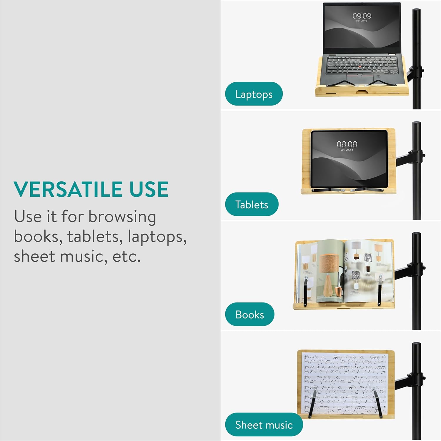 Enhance Workspace Efficiency Books Holder for Bamboo More