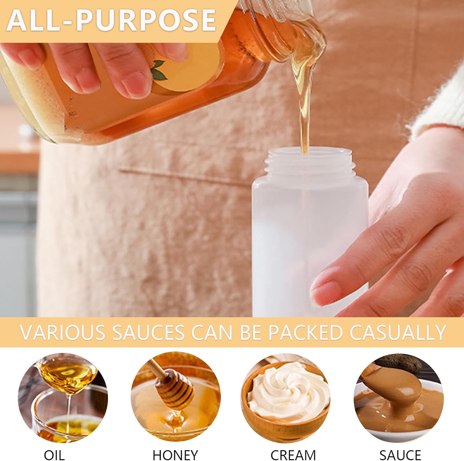 Five-Hole Reusable Squeeze Bottles Leak-Proof BPA-Free
