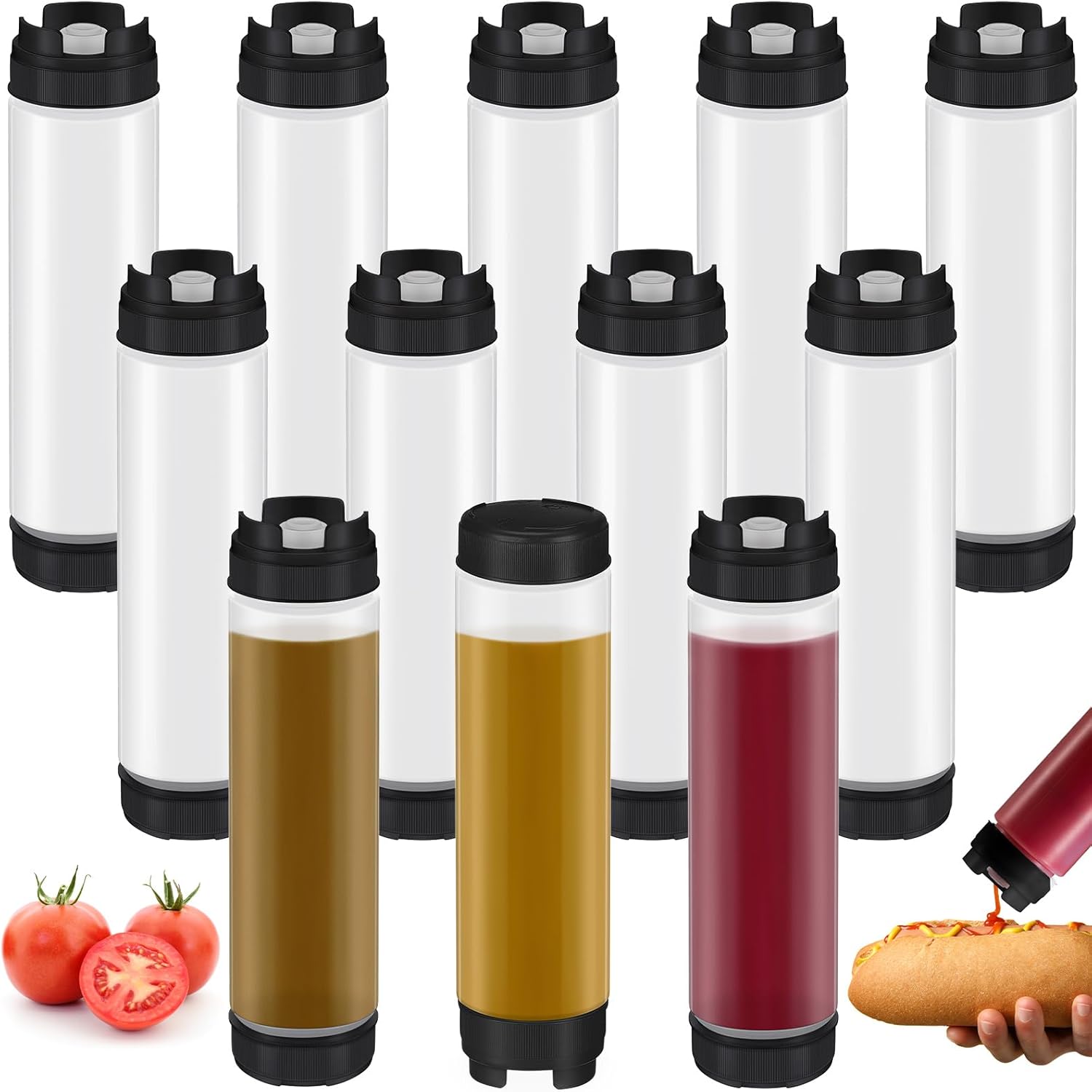 Ultimate Invertible Ketchup Squeeze Bottles 12-Pack