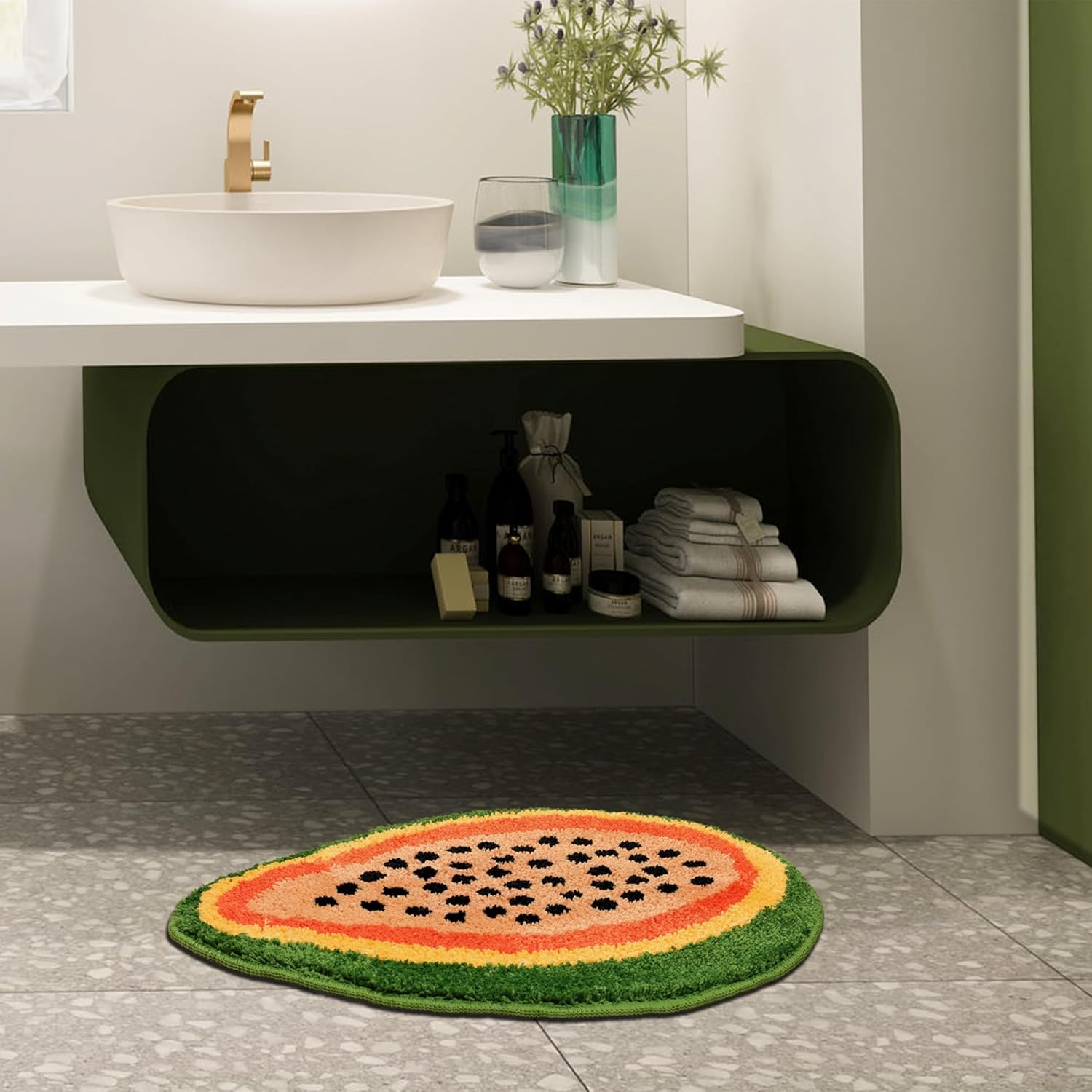 Adorable Papaya-Shaped Bath Mat for Bathroom Kitchen Use
