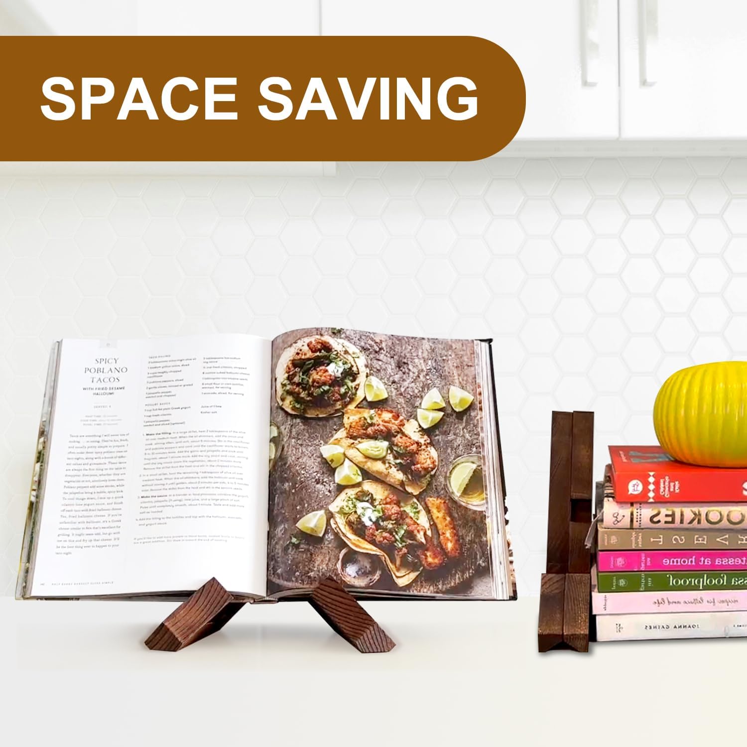 Rustic Wooden Cookbook Stand