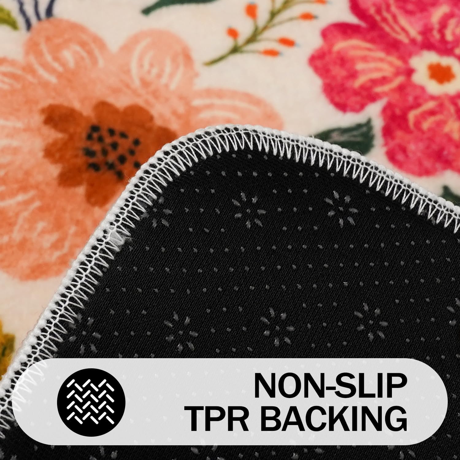 Stylish Non-Slip Bathmat with Soft Floral Design
