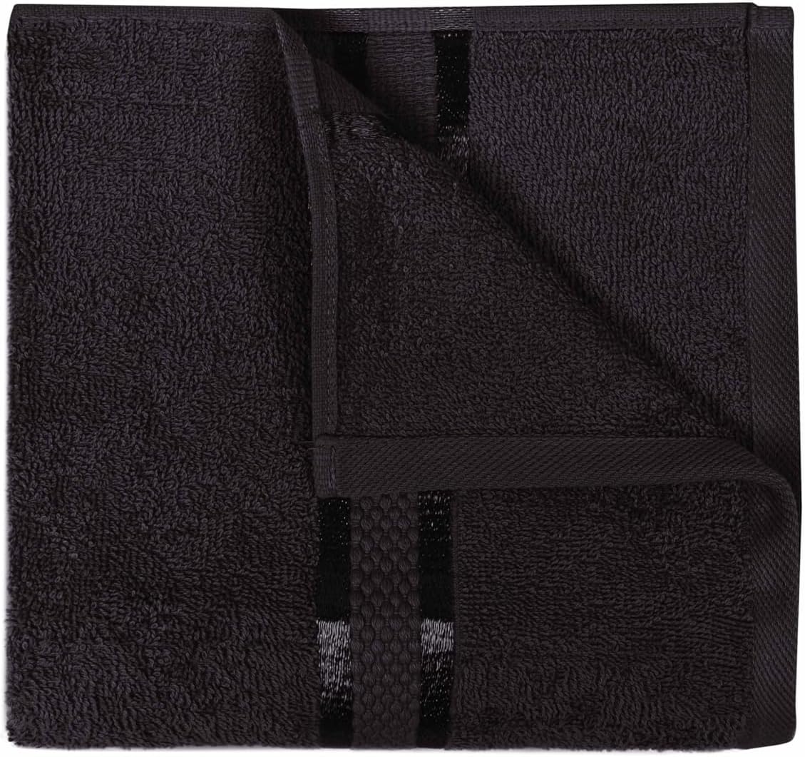 Dewall Maisons 8-Piece Black Cotton Towel Set