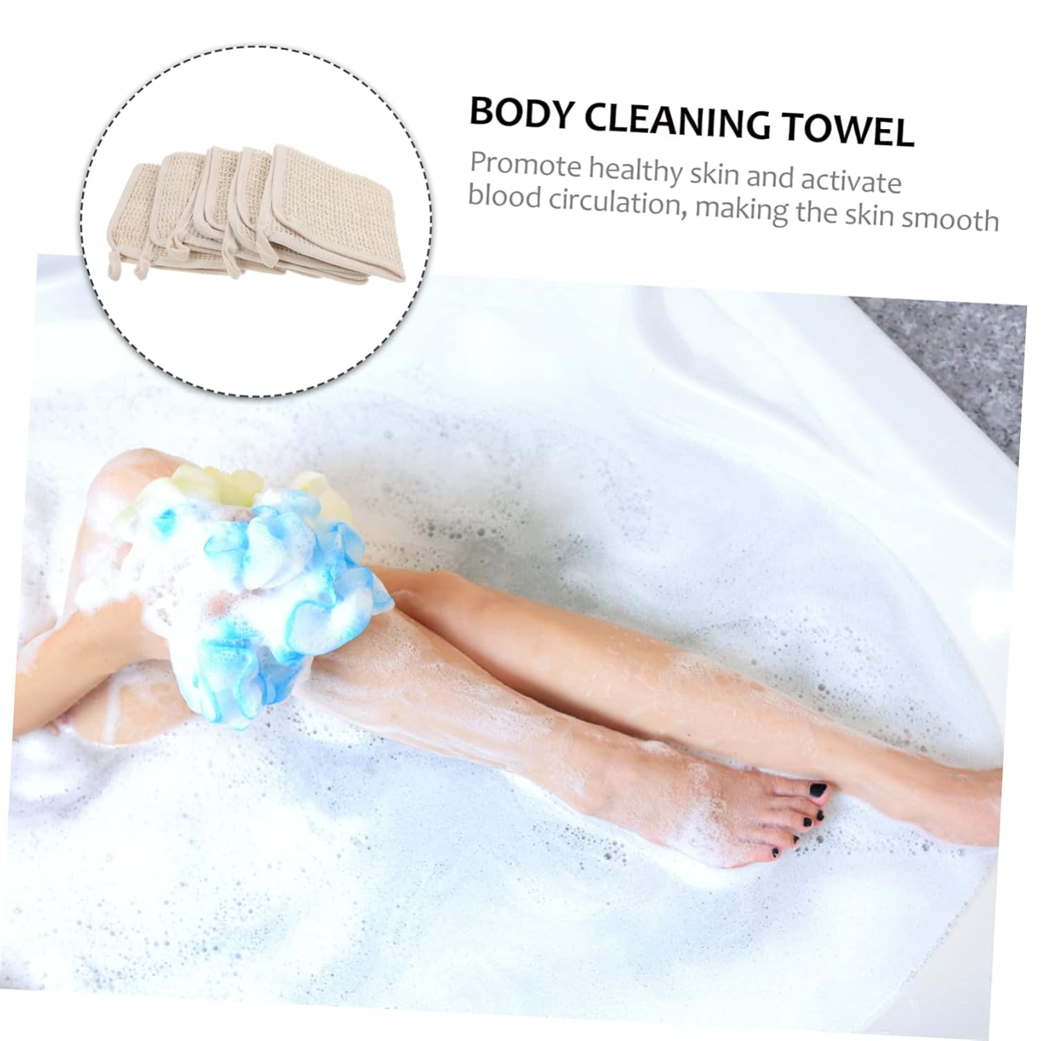Reusable Exfoliating Linen Square Bath Towel Set
