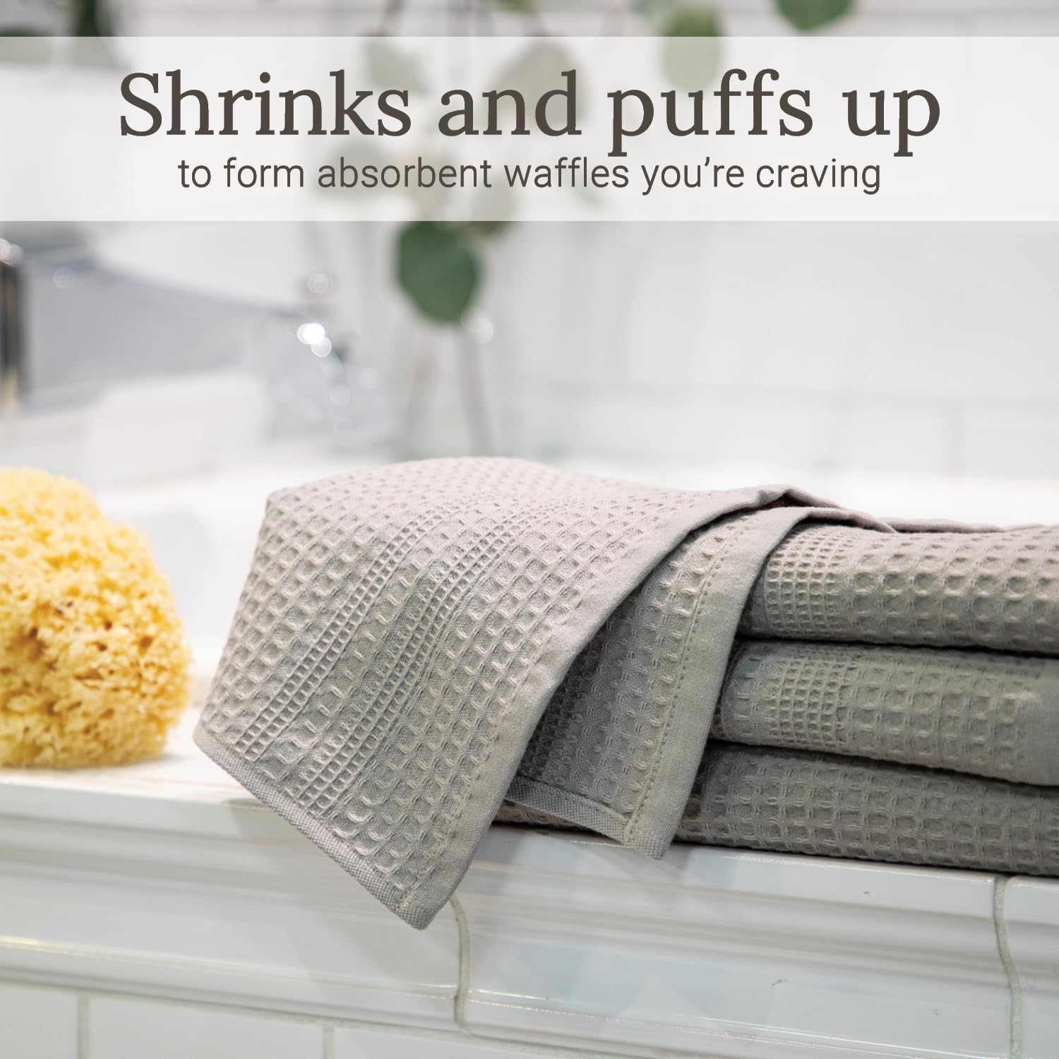 Gilden Tree Waffle Towel Set of 2 Pewter Classic