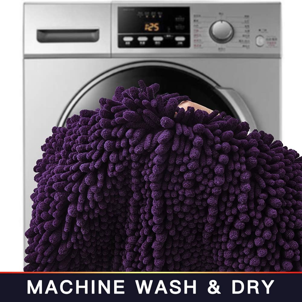 High-Quality Chenille Bathroom Rug for Showers Durable Soft Machine Washable