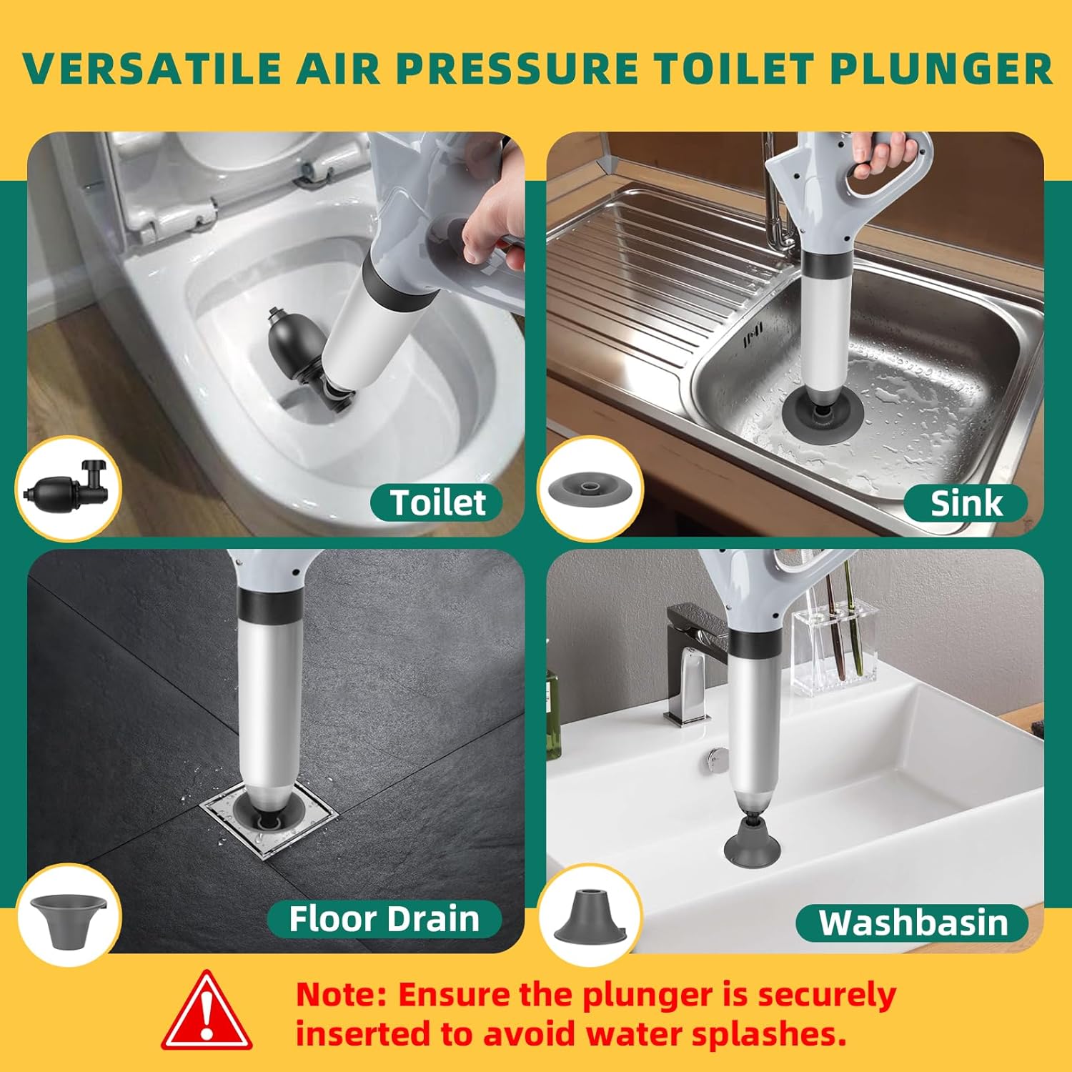 Sturdy High-Pressure Toilet Plunger