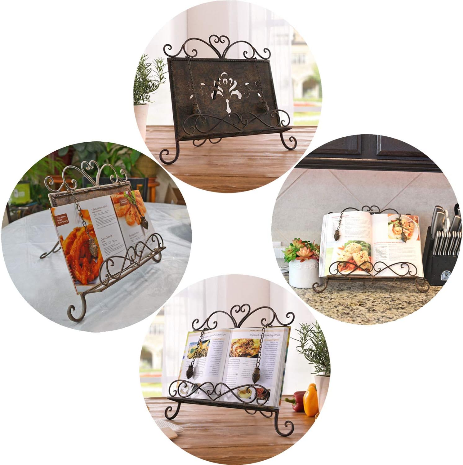 Westcharm Holiday Gift Antique Metal Cookbook Stand