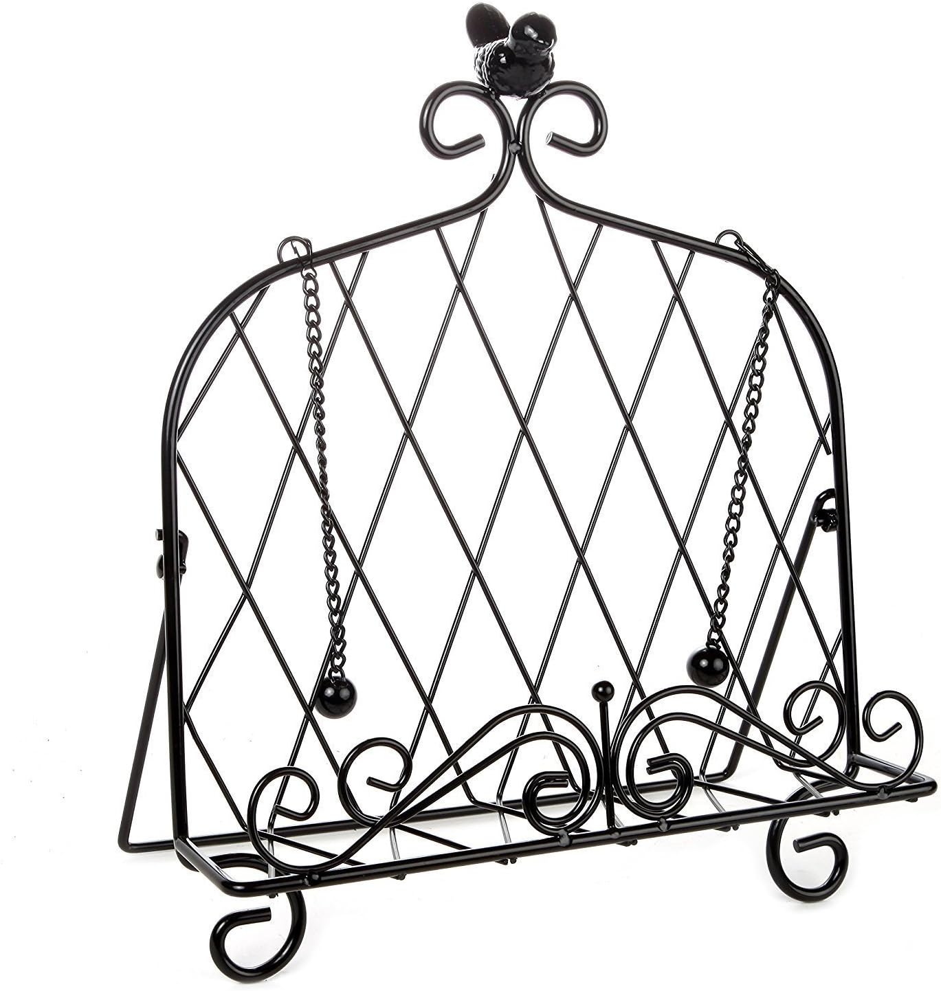 Upper Deck Iron Cookbook Stand with Adorned Bird
