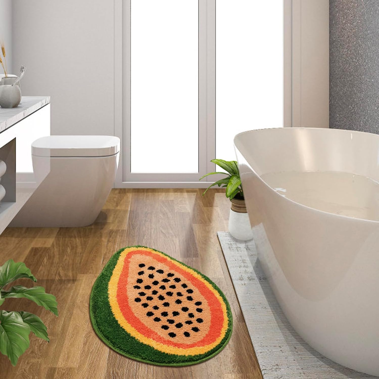 Adorable Papaya-Shaped Bath Mat for Bathroom Kitchen Use