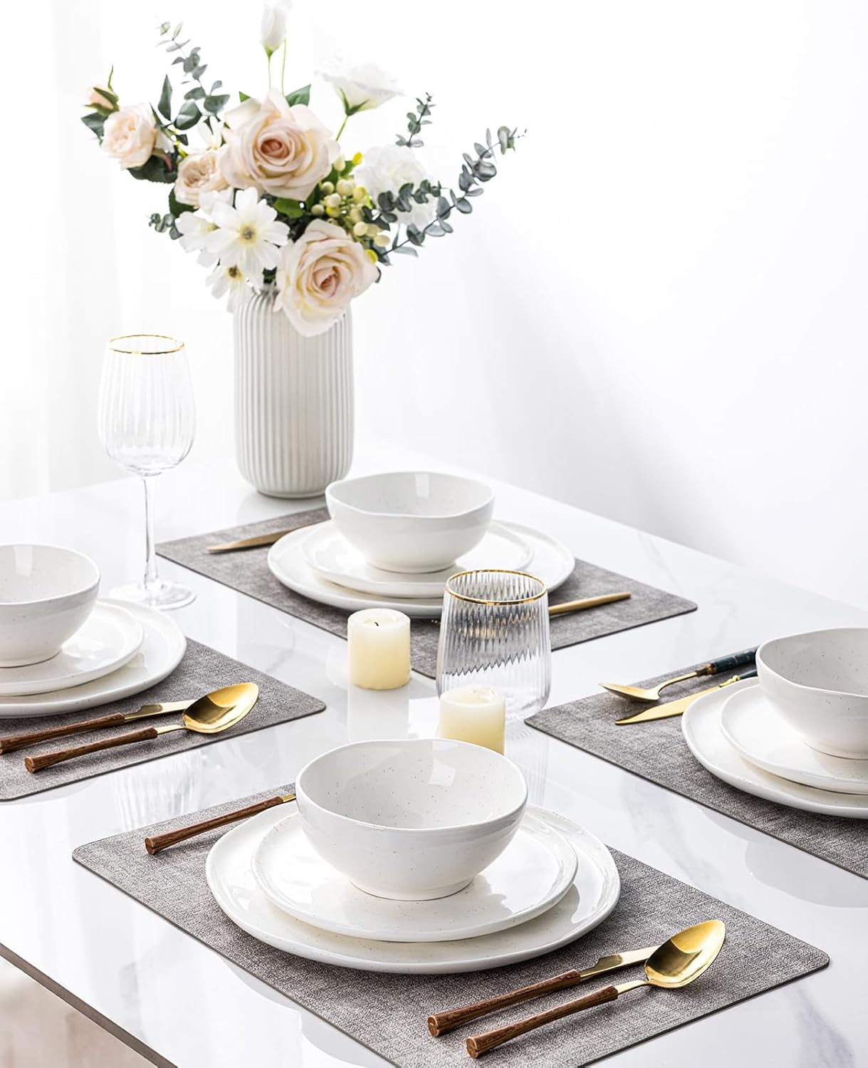 Elegant Ceramic Dinnerware Set for 4 Safe Durable