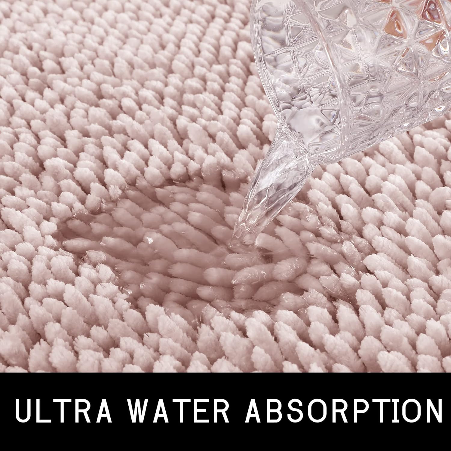 Yimobra Luxe Bath Mat - Soft Chenille Non-Slip Absorbent Machine Washable