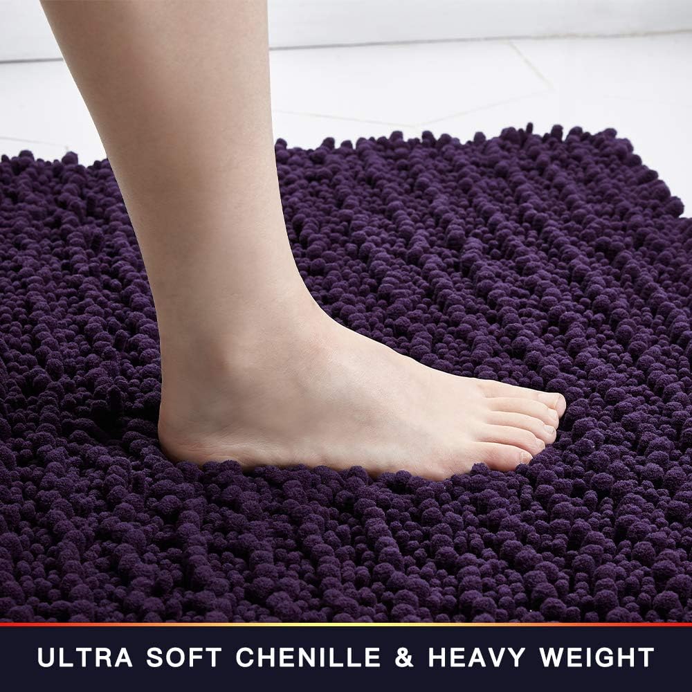 High-Quality Chenille Bathroom Rug for Showers Durable Soft Machine Washable