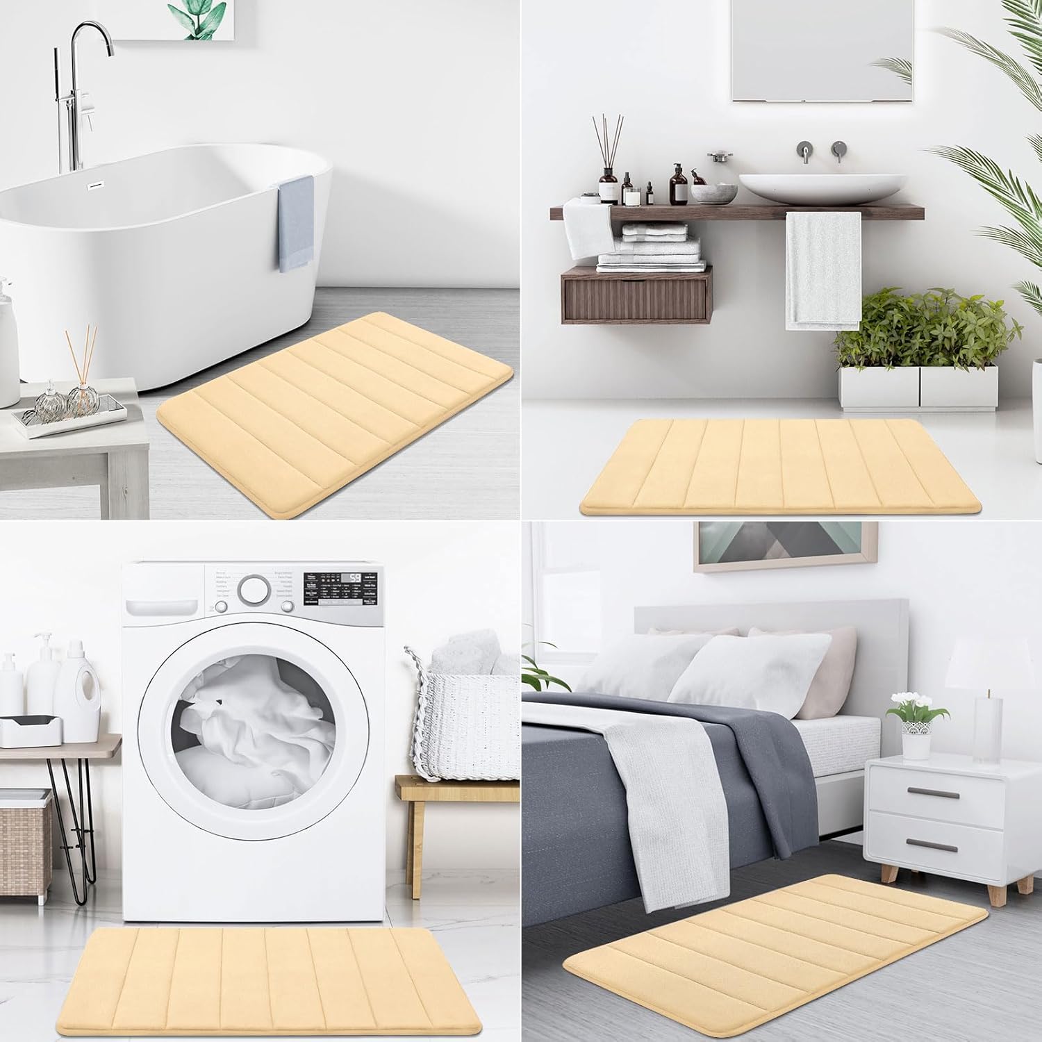 Buganda Memory Foam Bath Mat for Bathroom Shower Tub Soft Durable