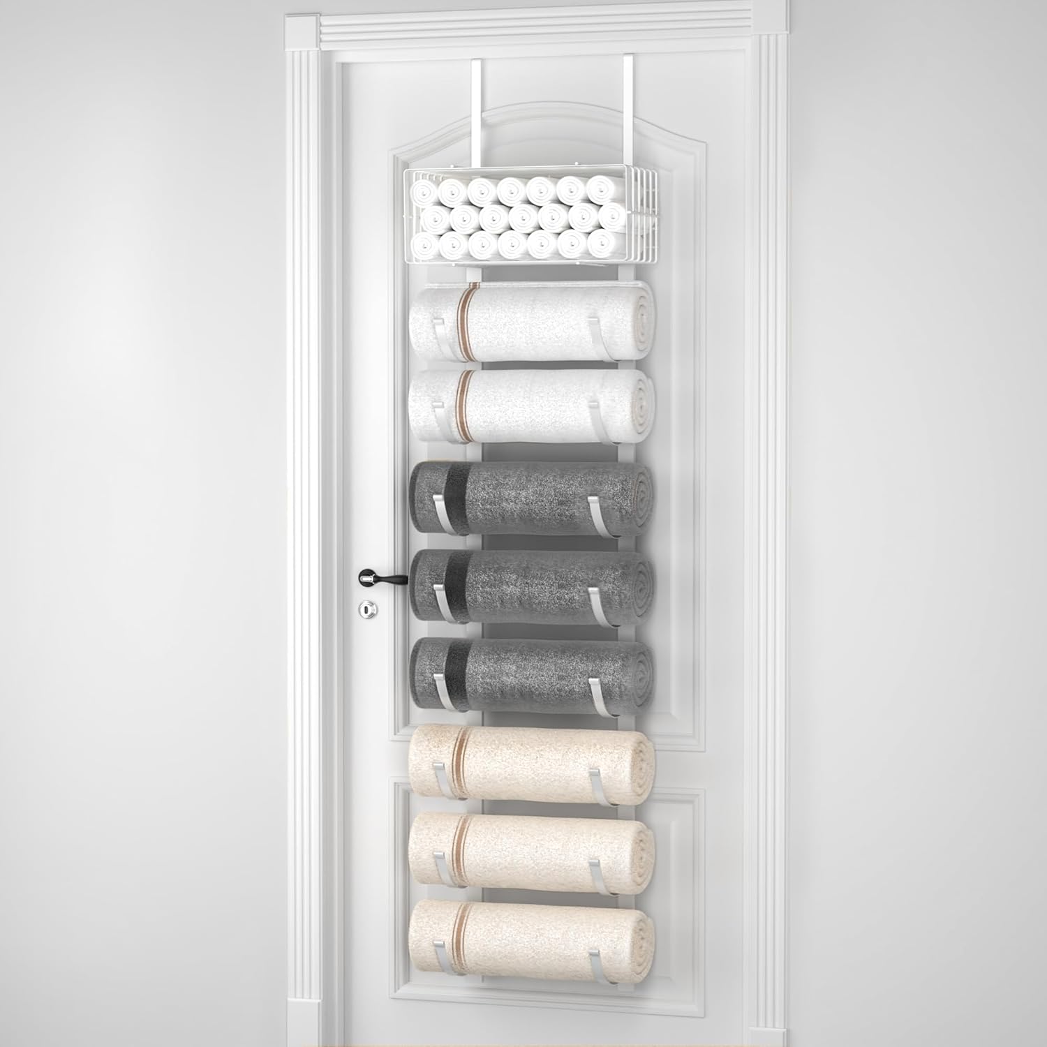 Moforoco White 9-Tier Over The Door Towel Racks